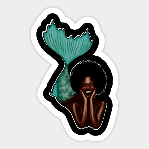 Afro Mermaid, African, Black Girl Magic Sticker by logiamerch